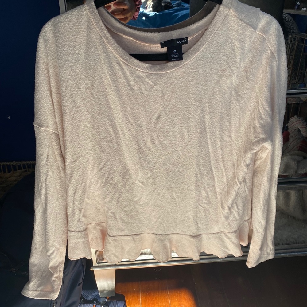 Blush sweater with open back